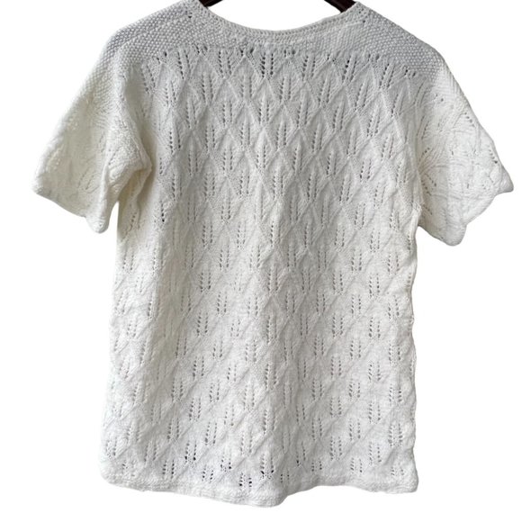 Vintage laced knit short sleeve sweater - Picture 2 of 7